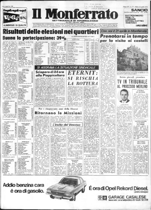 Il Monferrato - Edizione 15 del 13/04/1974